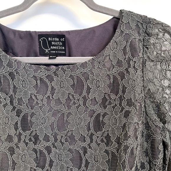Birds of North America Contemporary Grey Lace Overlay Dress - Picture 4 of 4